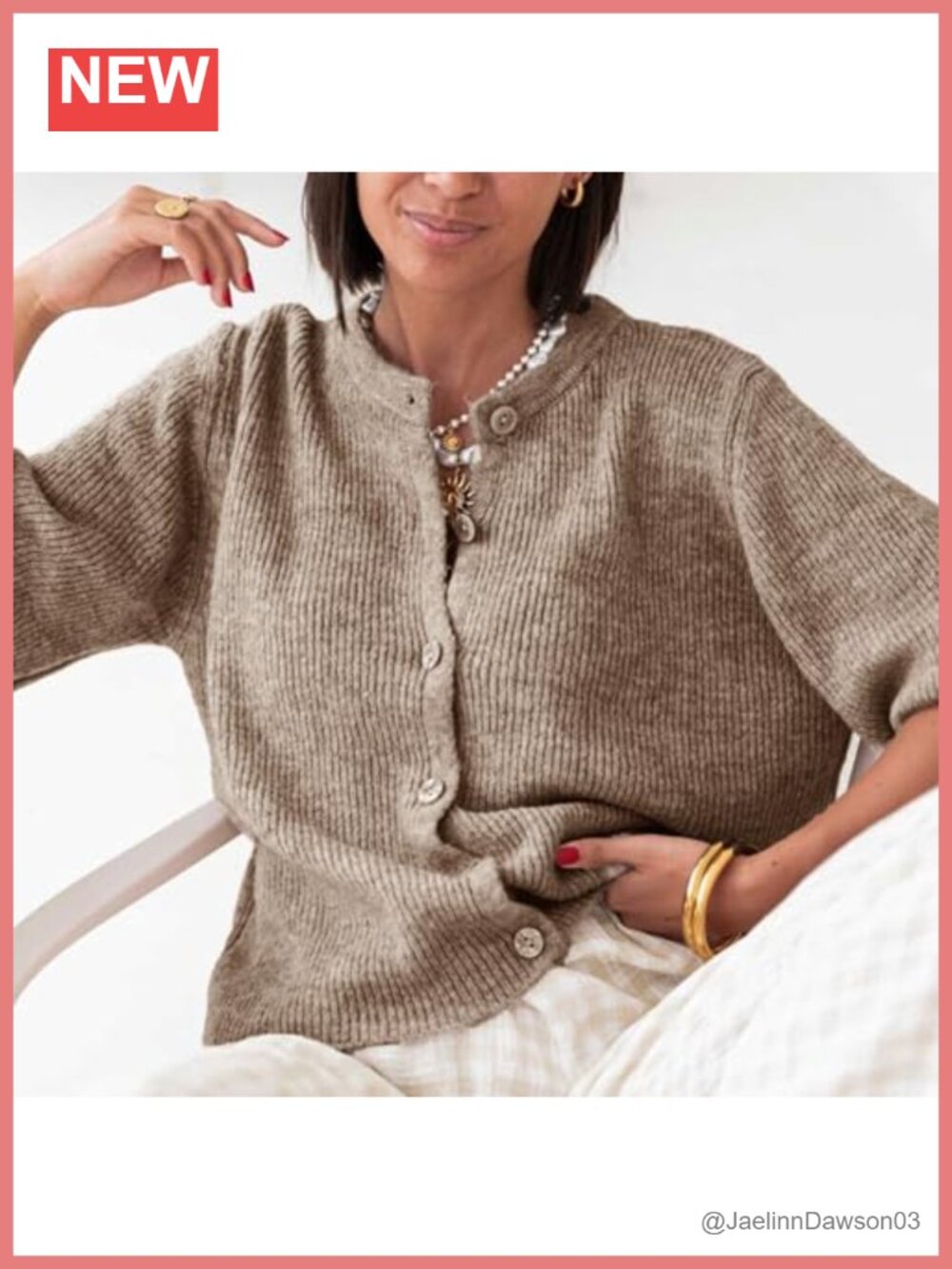 Women Knitted Crop Cardigan Shirt Short Sleeve Button Down Ribbed Knit Top - Picture 4 of 5